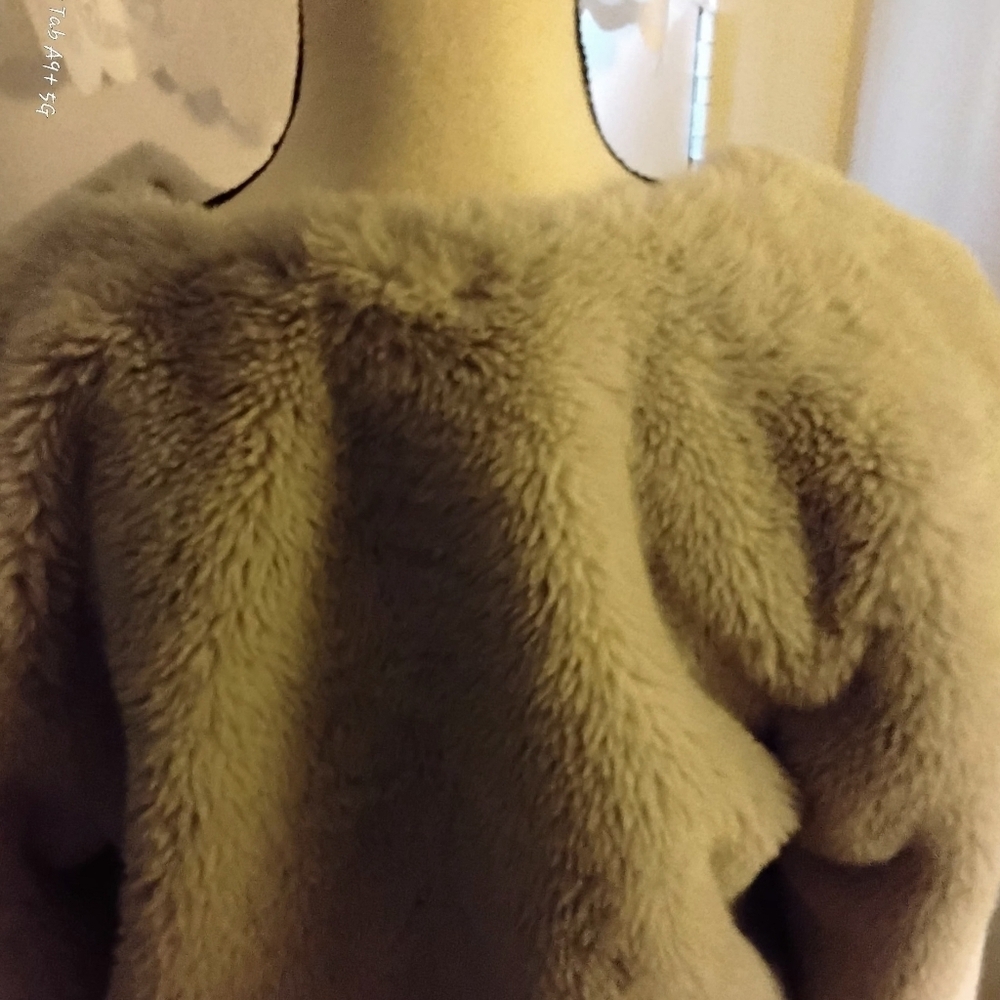 Wild Fable Gray Faux Fur Open Bolero Coat - Picture 5 of 10
